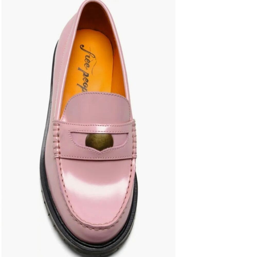 Free People Pink Patent Penny Loafer